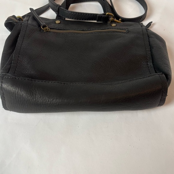 American Leather Co Black Crossbody Top Handle Satchel Black Clean Classic - Picture 3 of 10